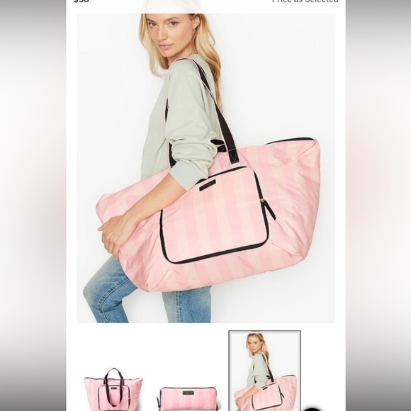 NEW VICTORIA’S SECRET FOLDABLE WEEKENDER TOTE BAG XL - Picture 3 of 3